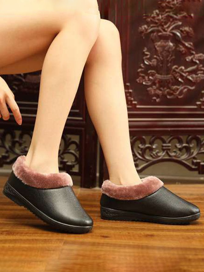Simple Casual Warm Plush Ankle Boots