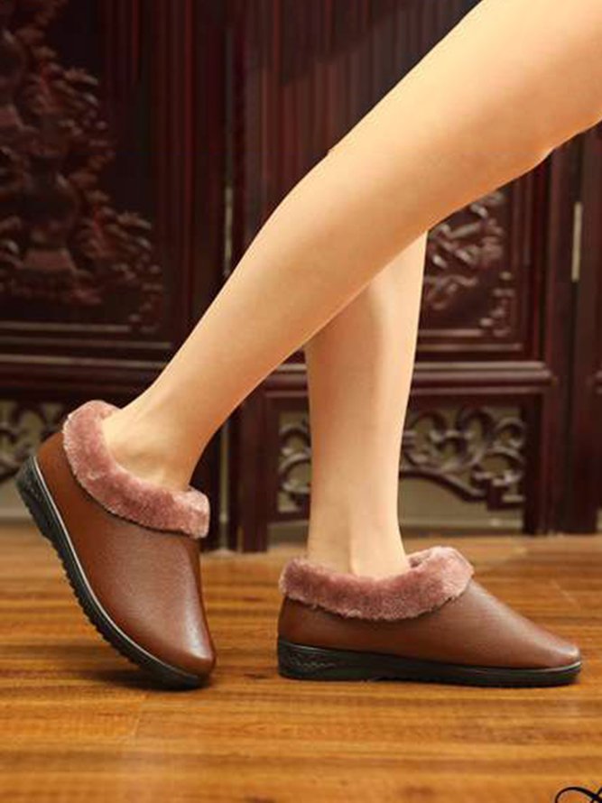 Simple Casual Warm Plush Ankle Boots