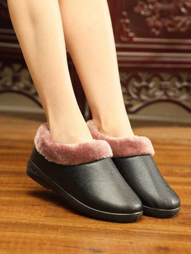 Simple Casual Warm Plush Ankle Boots
