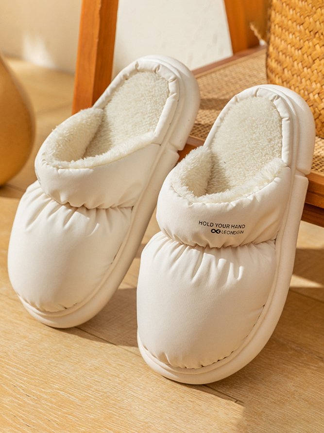 Couple Down Waterproof Plus Velvet Home Slippers