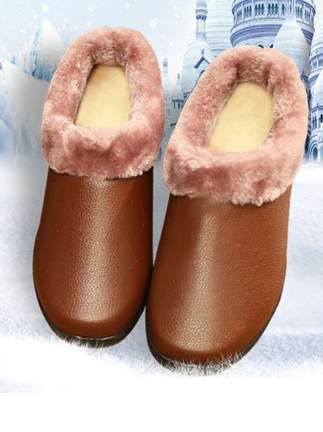 Simple Casual Warm Plush Ankle Boots