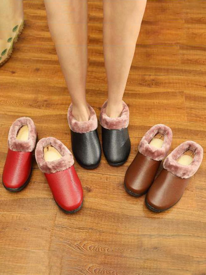 Simple Casual Warm Plush Ankle Boots