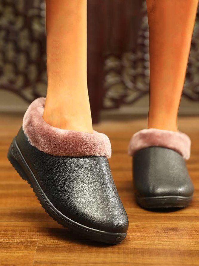 Simple Casual Warm Plush Ankle Boots