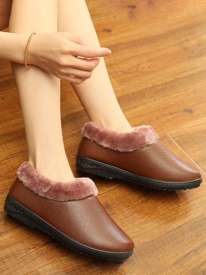 Simple Casual Warm Plush Ankle Boots