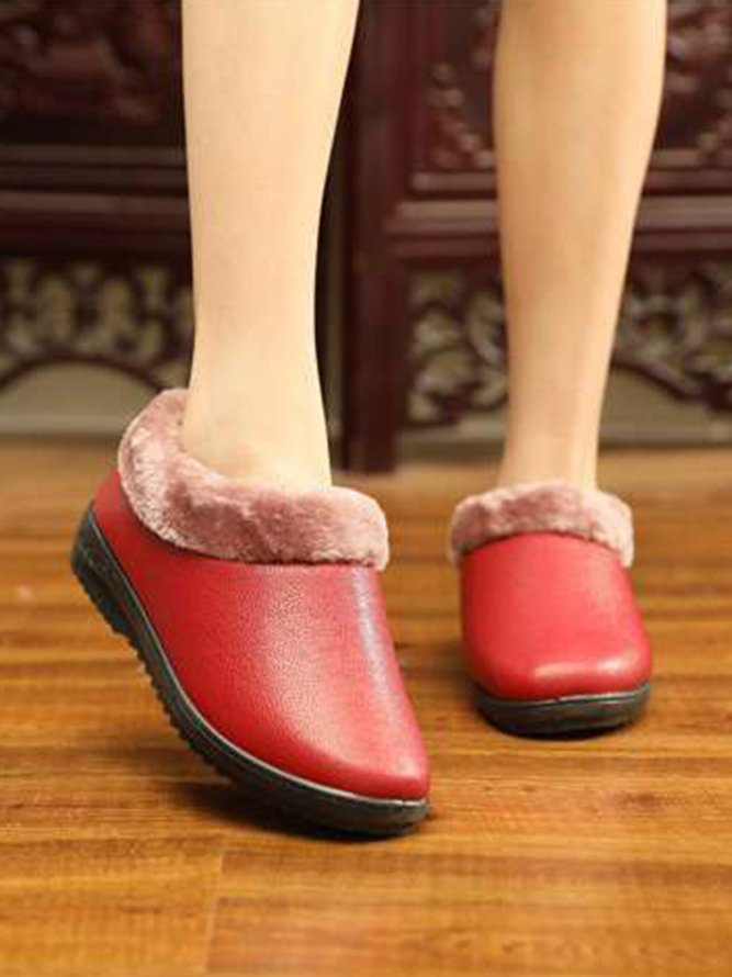 Simple Casual Warm Plush Ankle Boots