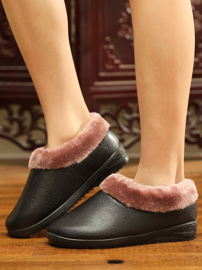 Simple Casual Warm Plush Ankle Boots