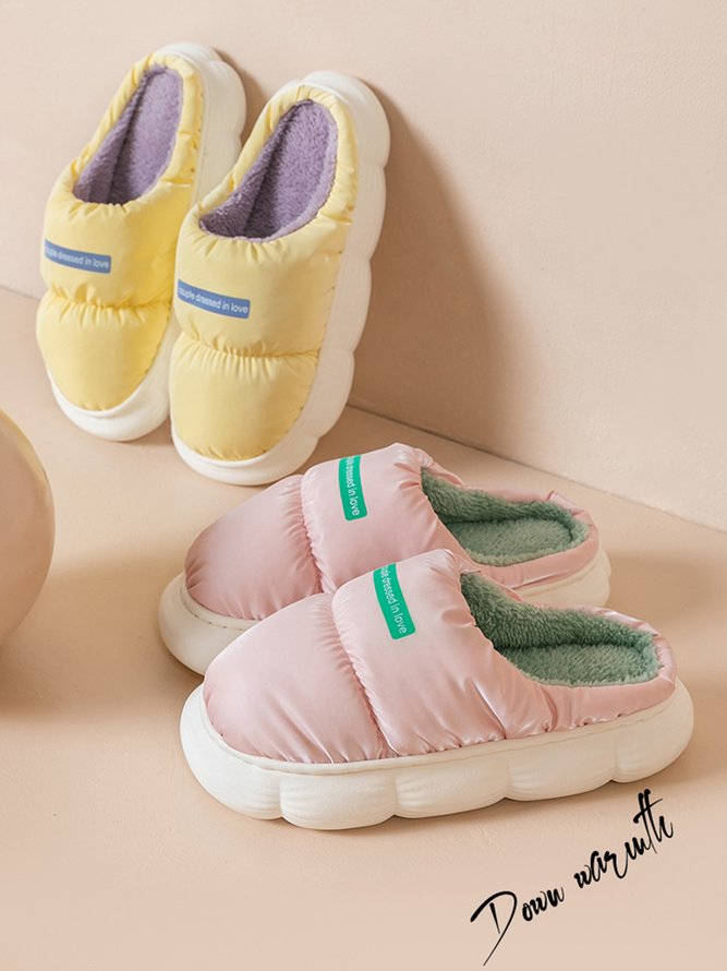 Down Warm Couples Home Warm Slippers