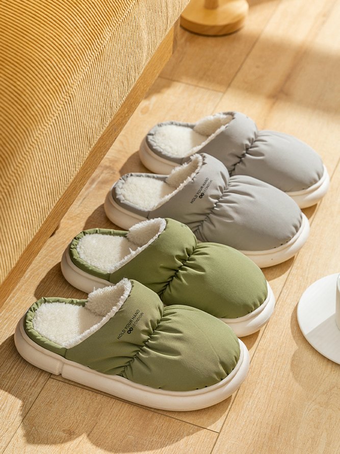 Couple Down Waterproof Plus Velvet Home Slippers