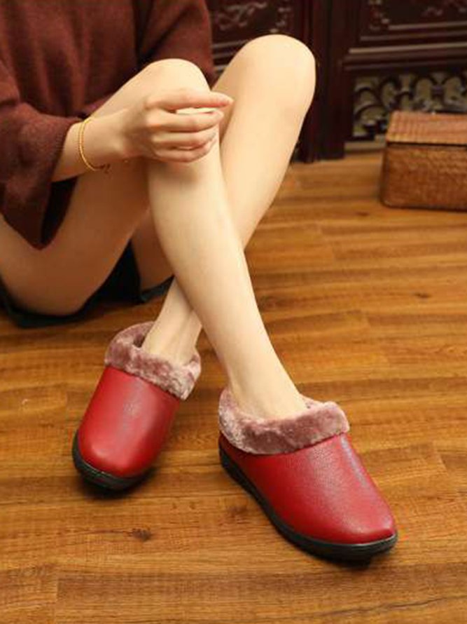 Simple Casual Warm Plush Ankle Boots