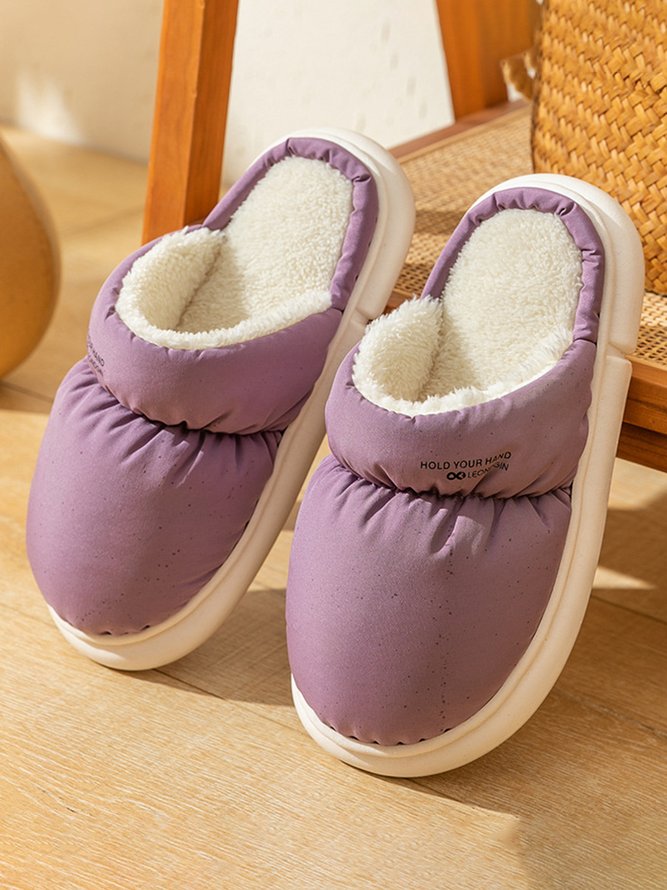 Couple Down Waterproof Plus Velvet Home Slippers