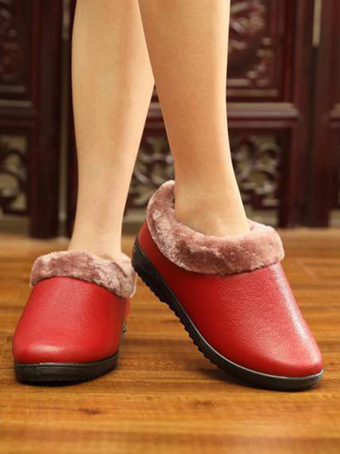 Simple Casual Warm Plush Ankle Boots