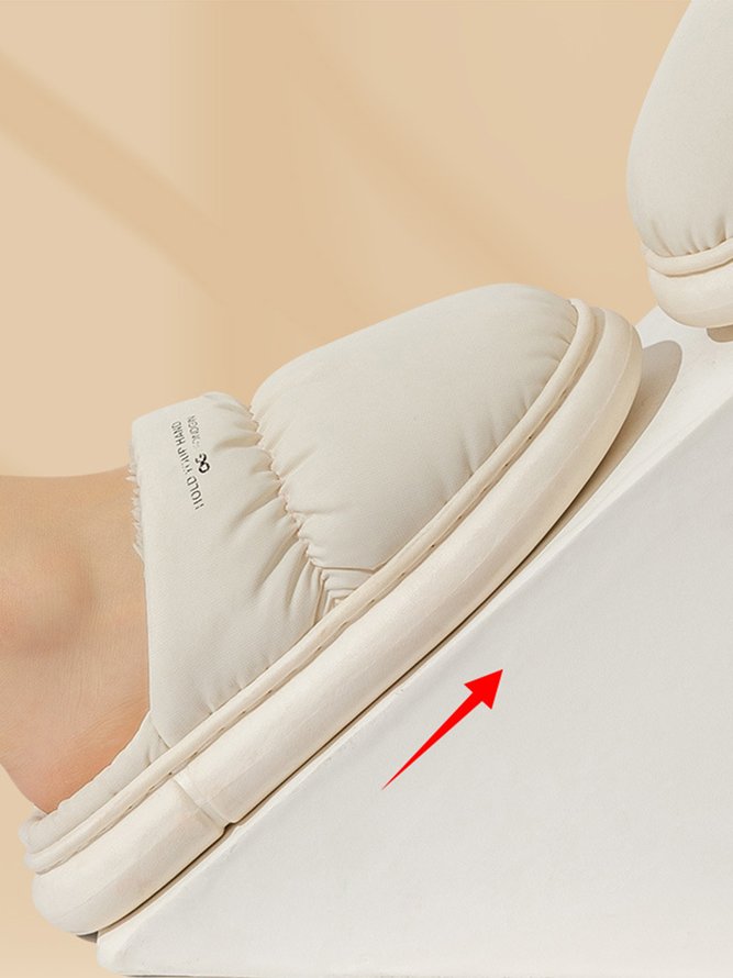 Couple Down Waterproof Plus Velvet Home Slippers