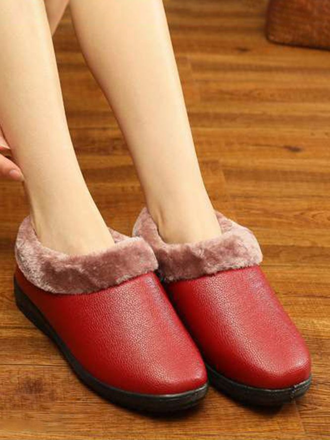 Simple Casual Warm Plush Ankle Boots