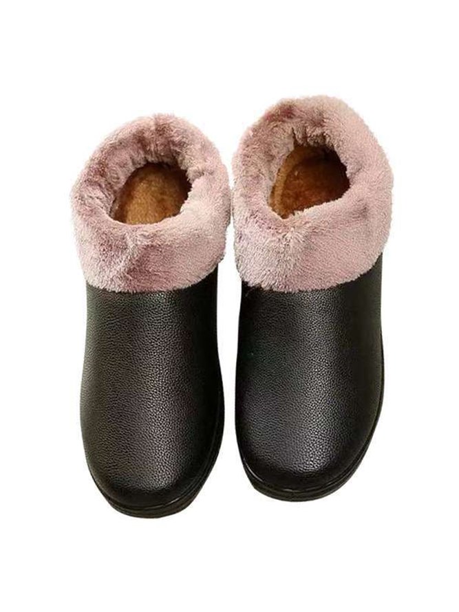 Simple Casual Warm Plush Ankle Boots