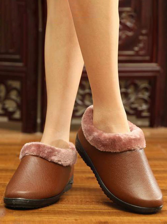 Simple Casual Warm Plush Ankle Boots