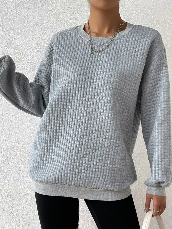 Crew Neck Loose Casual Sweatshirt