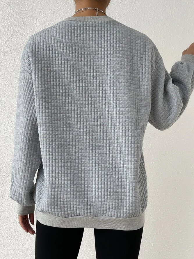 Crew Neck Loose Casual Sweatshirt