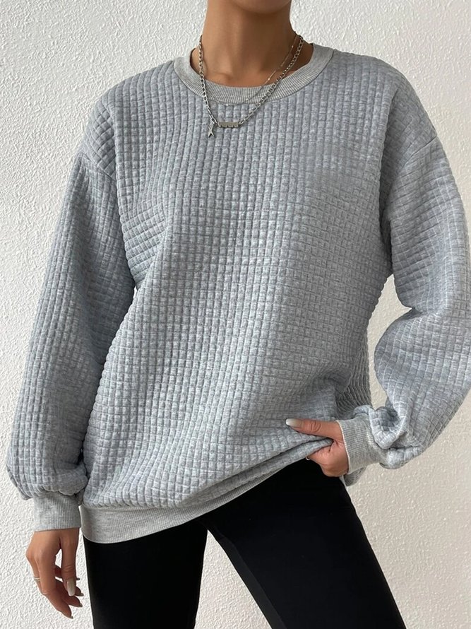 Crew Neck Loose Casual Sweatshirt