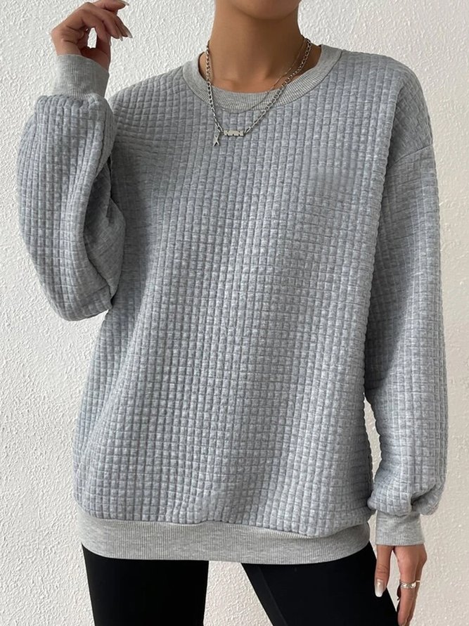 Crew Neck Loose Casual Sweatshirt