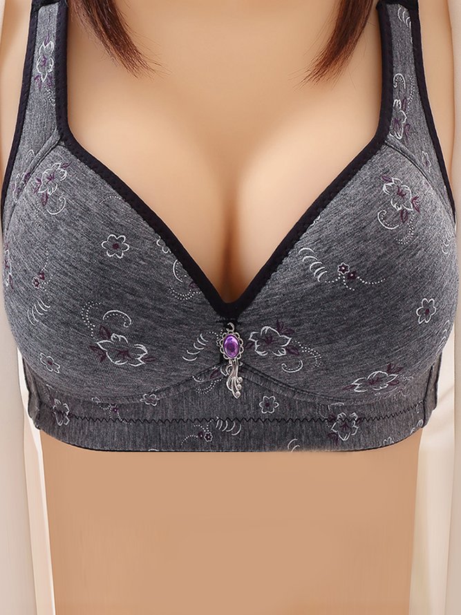 Breathable Back Buckle Thin No Wire Bra Plus Size