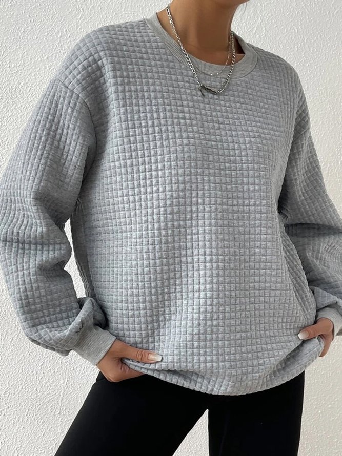 Crew Neck Loose Casual Sweatshirt