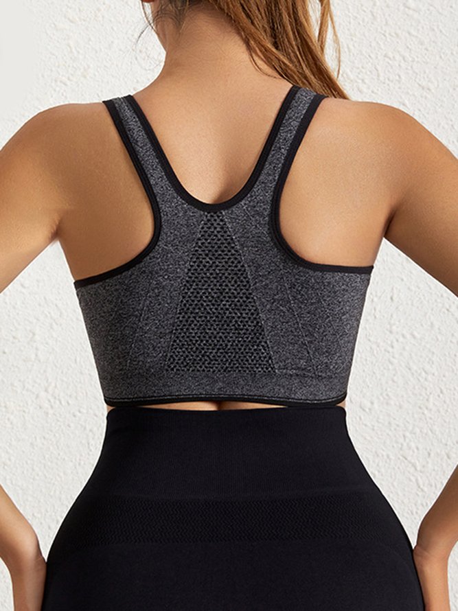 Shockproof Push Up Quick Dry Front Zip Sports Bra Plus Size