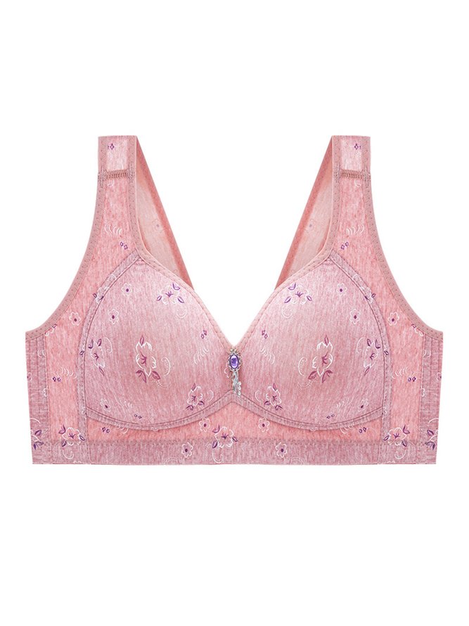 Breathable Back Buckle Thin No Wire Bra Plus Size