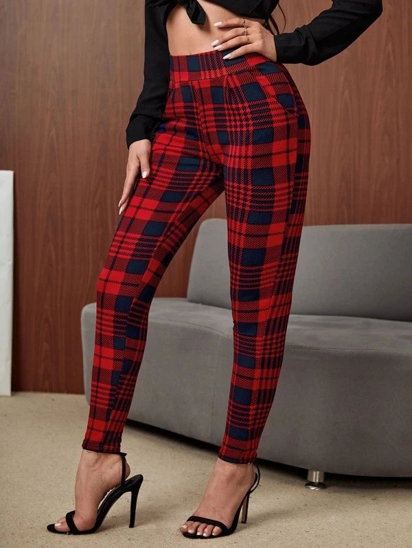 Women's Classic Plaid Regular Fit Casual Christmas Leggings
