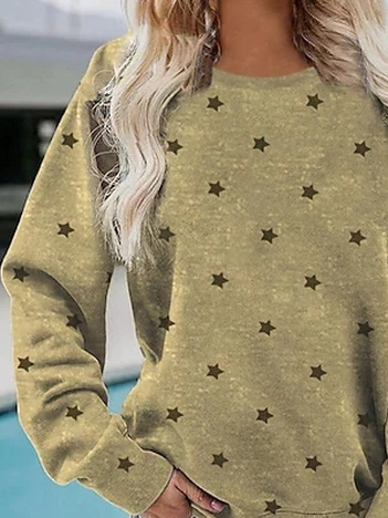 Star Loose Crew Neck Sweatshirt