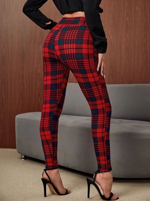 Women's Classic Plaid Regular Fit Casual Christmas Leggings