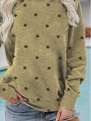 Star Loose Crew Neck Sweatshirt