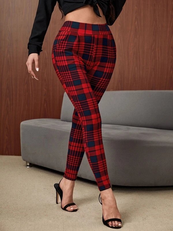 Women's Classic Plaid Regular Fit Casual Christmas Leggings