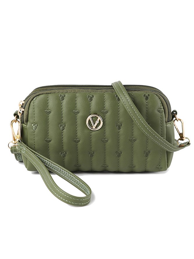 Trendy Metallic Embroidered Crossbody Messenger Bag