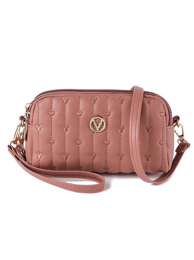 Trendy Metallic Embroidered Crossbody Messenger Bag