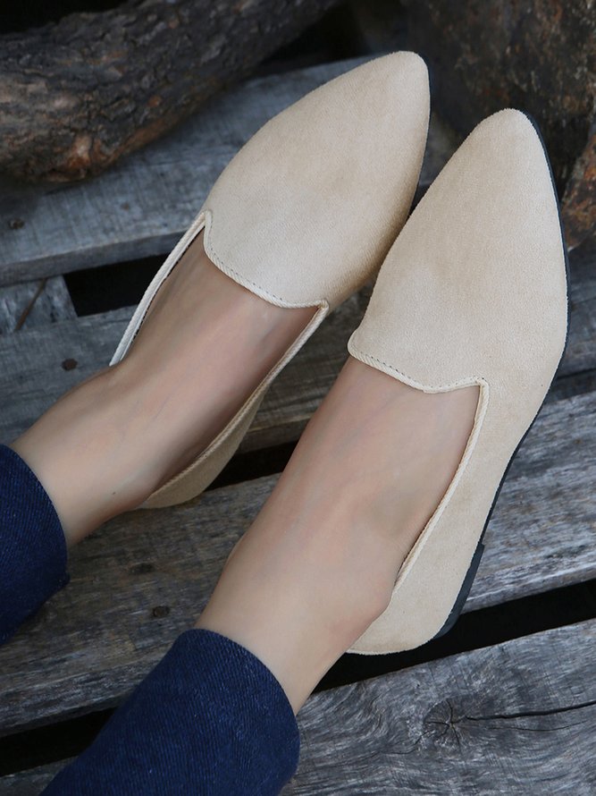 Women's Comfortable Suede Pump Flat Heel Flat Shoes
