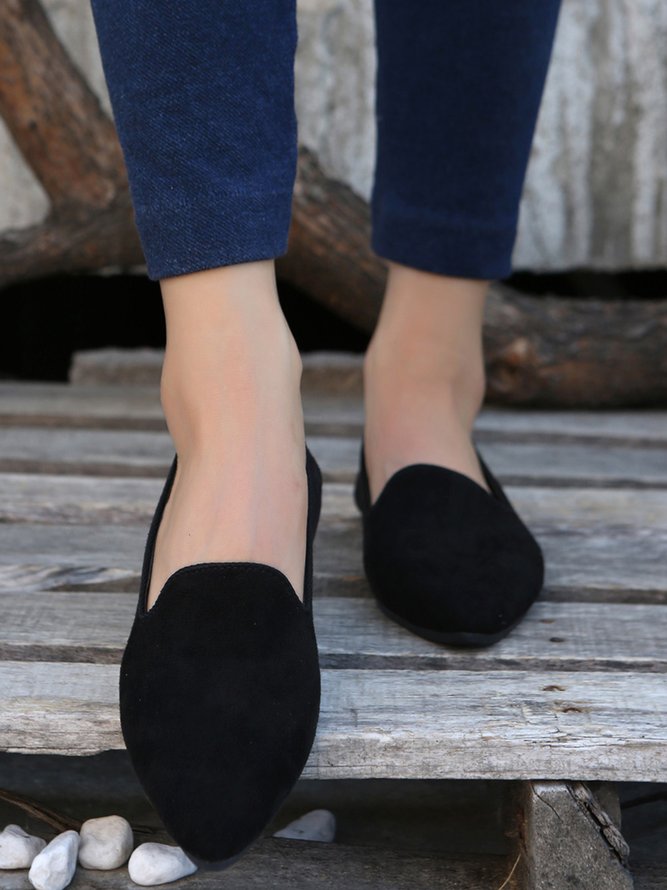 Women's Comfortable Suede Pump Flat Heel Flat Shoes