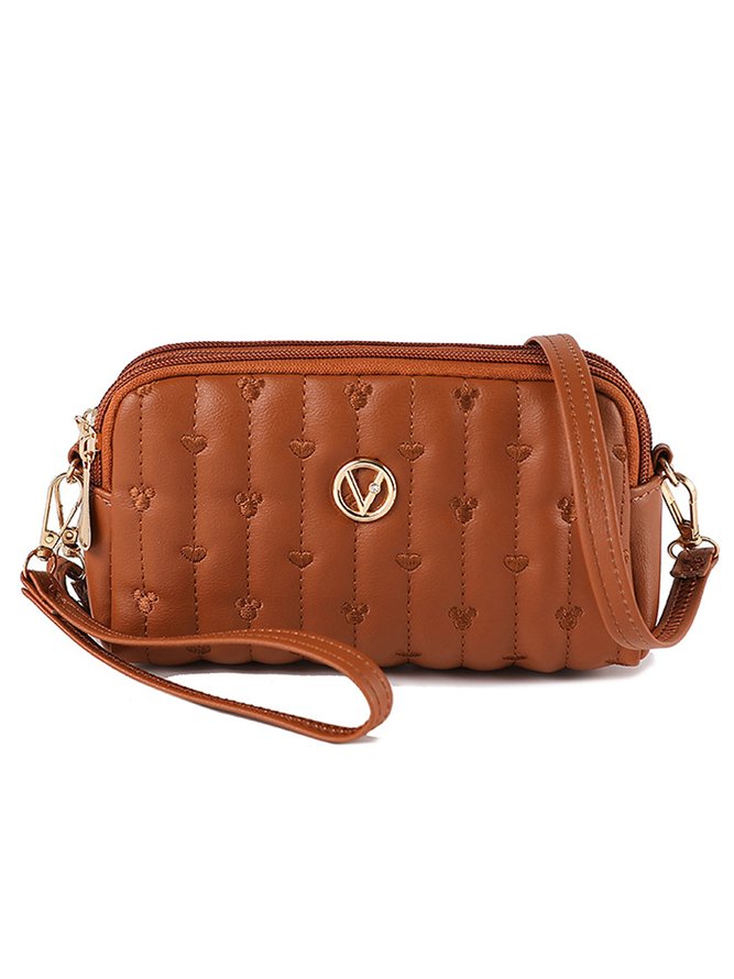 Trendy Metallic Embroidered Crossbody Messenger Bag