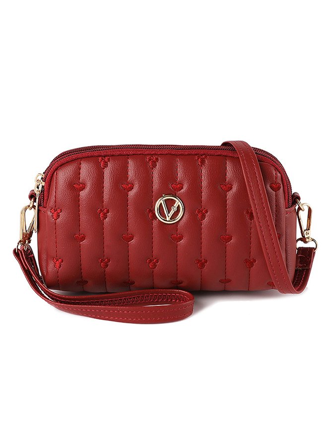 Trendy Metallic Embroidered Crossbody Messenger Bag