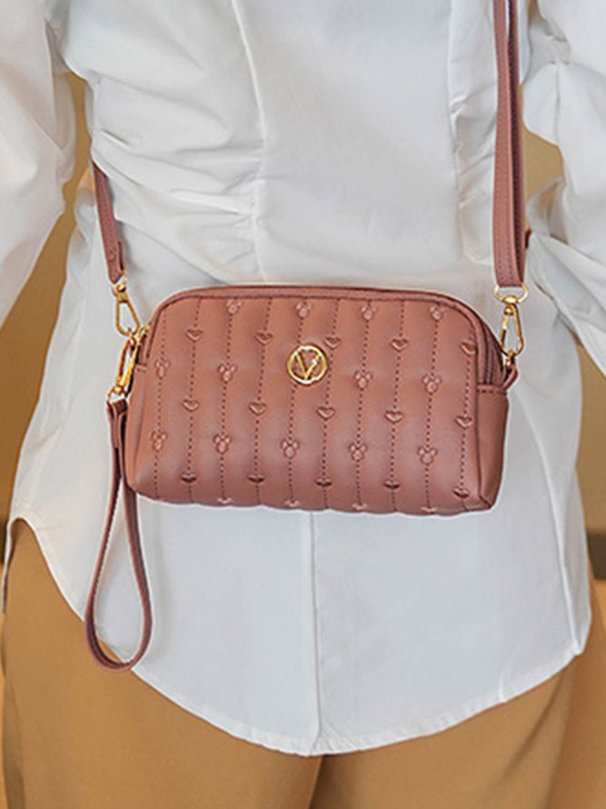 Trendy Metallic Embroidered Crossbody Messenger Bag