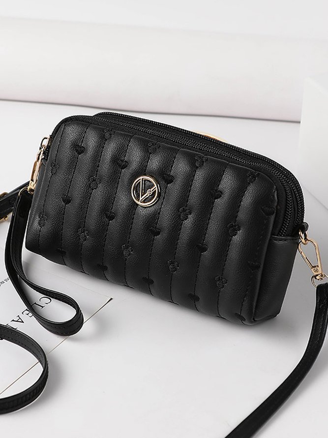 Trendy Metallic Embroidered Crossbody Messenger Bag