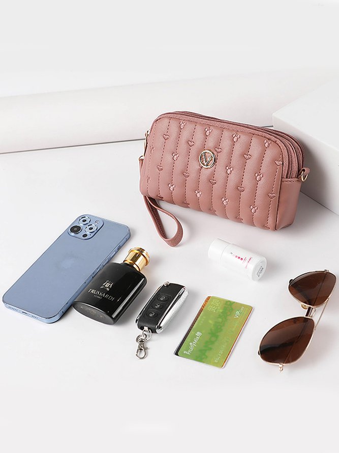 Trendy Metallic Embroidered Crossbody Messenger Bag