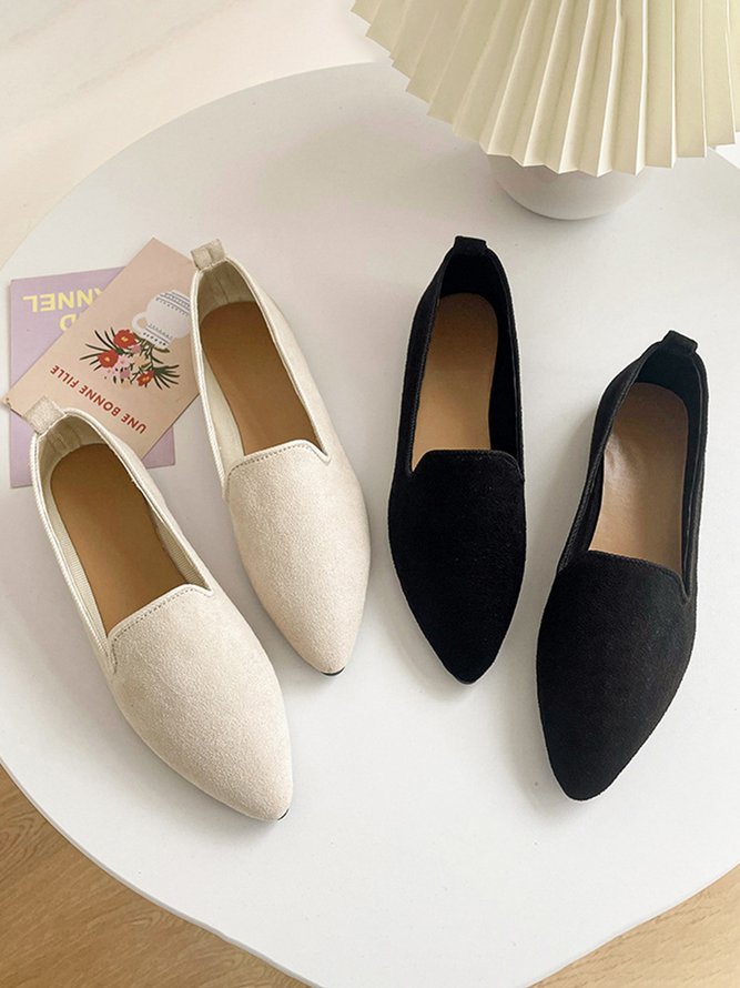 Women's Comfortable Suede Pump Flat Heel Flat Shoes