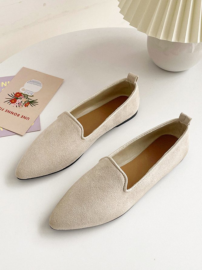Women's Comfortable Suede Pump Flat Heel Flat Shoes