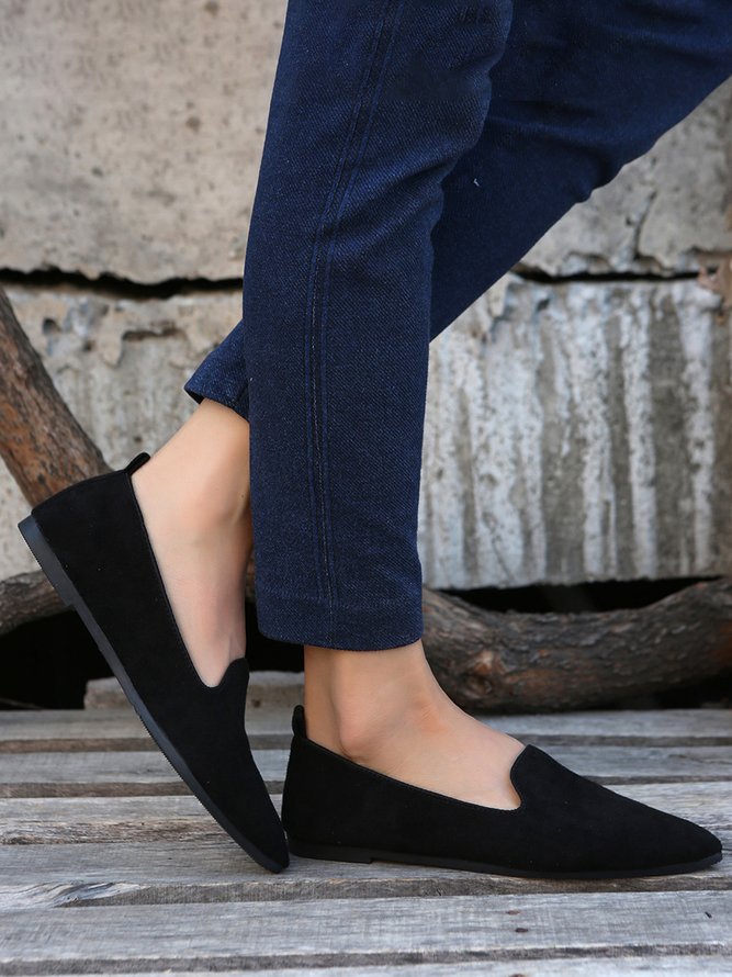Women's Comfortable Suede Pump Flat Heel Flat Shoes