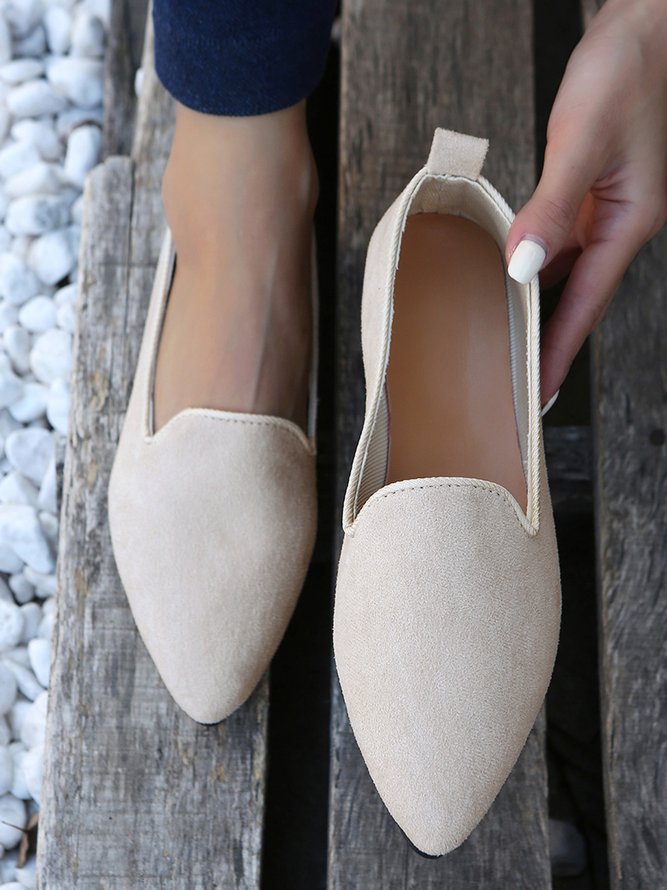Women's Comfortable Suede Pump Flat Heel Flat Shoes