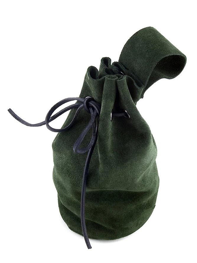 Vintage Faux Suede Drawstring Organizer