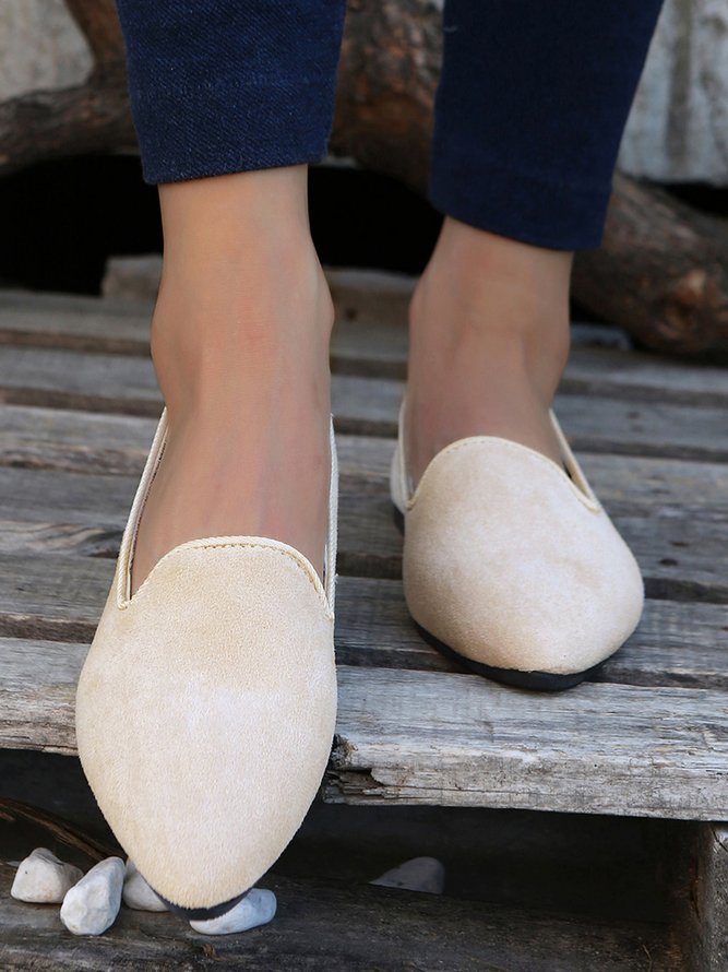 Women's Comfortable Suede Pump Flat Heel Flat Shoes