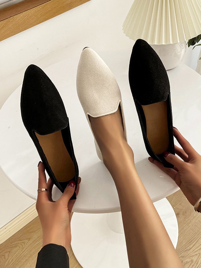 Women's Comfortable Suede Pump Flat Heel Flat Shoes