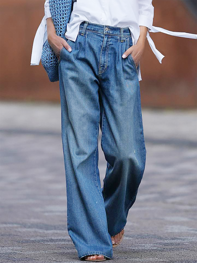 JFN Loose Casual Wide Leg Jeans