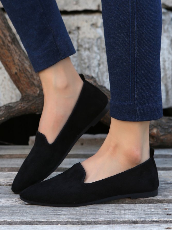 Women's Comfortable Suede Pump Flat Heel Flat Shoes